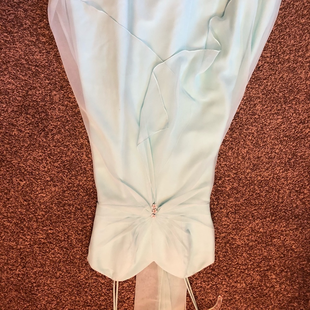 Pastel blue bridesmaid dress